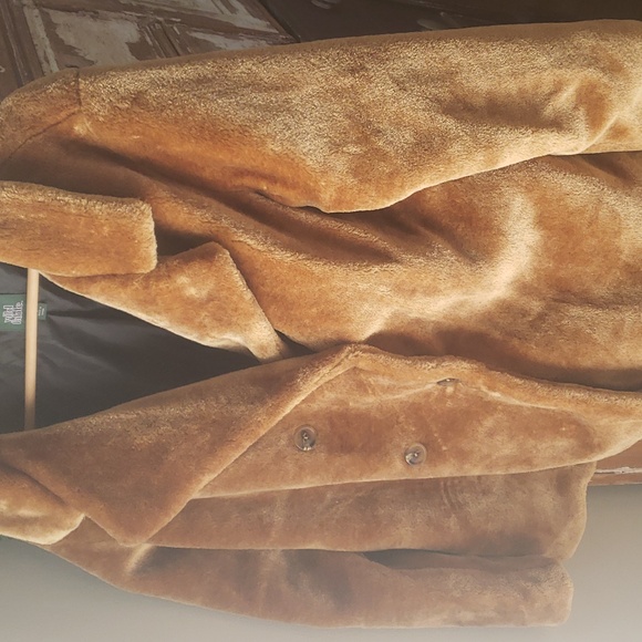 Wild Fable Faux Fur Gold Plush Coat Size Large - Picture 1 of 11